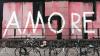 Italian word amore written on wall