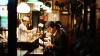 Man reading in a cafe