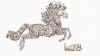 An image of a horse drawn using Arabic calligraphy
