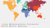 A map showing the British Council international development regions