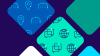 Cultural relations graphic design depicting icons of the world, buildings, speech bubbles and map points