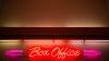 Neon box office sign in cinema