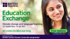 Image of woman smiling with text overlaid: 'British Council logo, Education Exchange Climate change and language learning 22 September 16.00 BST. This is followed by #ConnectedByLearning, a green button to the right with Free webinar text and a purple banner reading 'Proud to be part of the British Council Climate Connection programme'