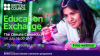 Female scientist examining a plant in a laboratory with text overlaid: 'British Council logo, Education Exchange The Climate Connection 14 July 16.00 BST. This is followed by #ConnectedByLearning, a red button to the right with Free webinar text and a purple banner reading 'Proud to be part of the British Council Climate Connection programme'