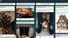 Examples of traditional Christmas images - a Christmas tree, turkey, a gingerbreadhouse and funny socks