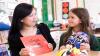 Language assistant teaching girl in the UK.