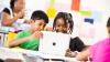Young learners using a tablet computer
