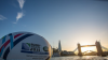 Rugby ball foreground, with Tower Bridge behind