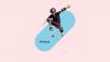 a boy on a skateboard