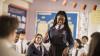Schoolgirl in German class