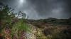 Welsh countryside with rain approaching