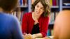 A teacher talking to students