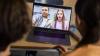 Students meet online via laptop