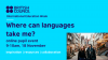 A graphic publicising the event, Where can languages take me?, along with the date, 18 November, and the start time 9am