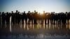 Silhouettes of young people